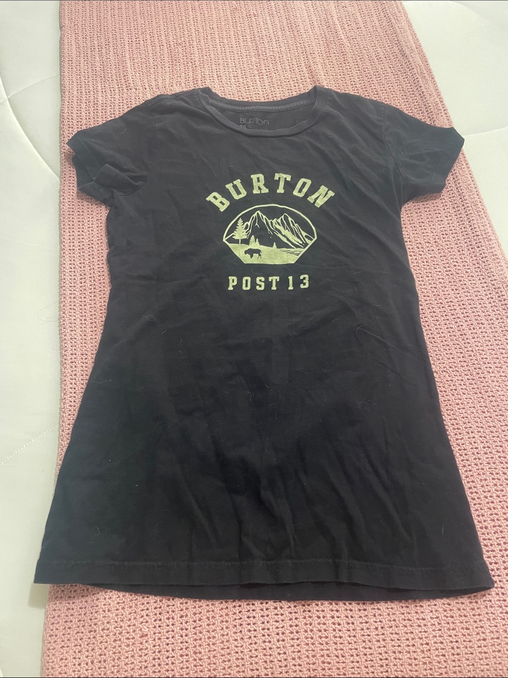 Burton Black T‑Shirt with Lime Mountain Graphic